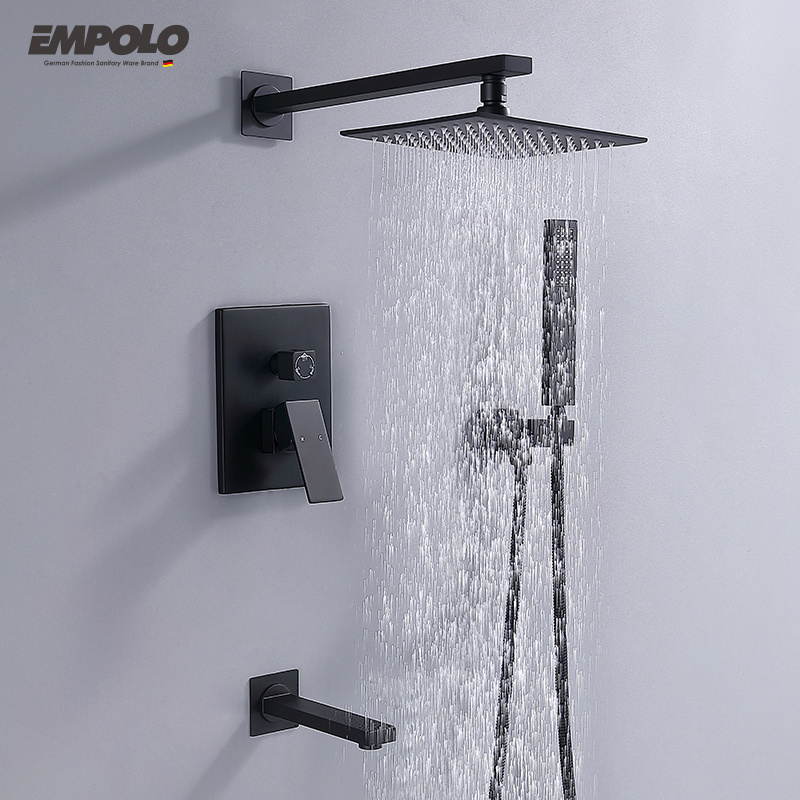 Empolo Custom Luxury Copper Hot Water Tap Bathing Shower Mixer System Bathroom Rain Mixer Bath & Shower Faucets Set