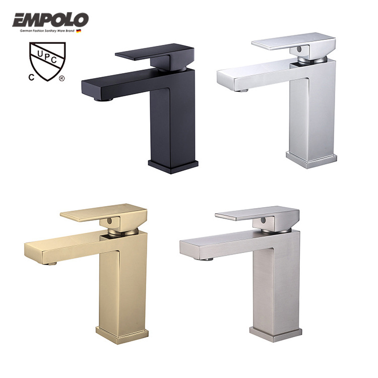 Manufacturer Custom Quality Square Brass Hot and Cold Water Mixer Taps Durable Wash Basin Sink Bathroom Faucet