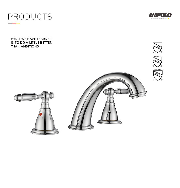 Empolo antique bath tap 3 Hole Faucet Best Wholesale Products Metal Tall Style Water Fall Bathroom Washbasin Mixer Tap