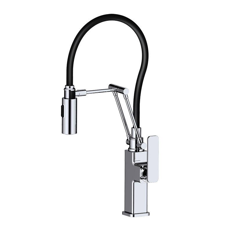 Empolo Waterhouse Kitchen Faucet Mixer Tap Sink Pull Down Bridge Faucet With Pull Out Spray