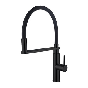 Modern Style Gold And Black Single Lever Brass Kitchen Mixer Faucets With Pull Out Spout Griferia Monocomando De Cocina