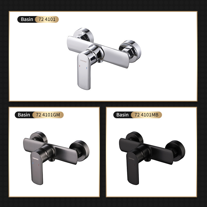 Empolo luxury brass single-lever shower mixer hotel black bathroom shower set faucet taps