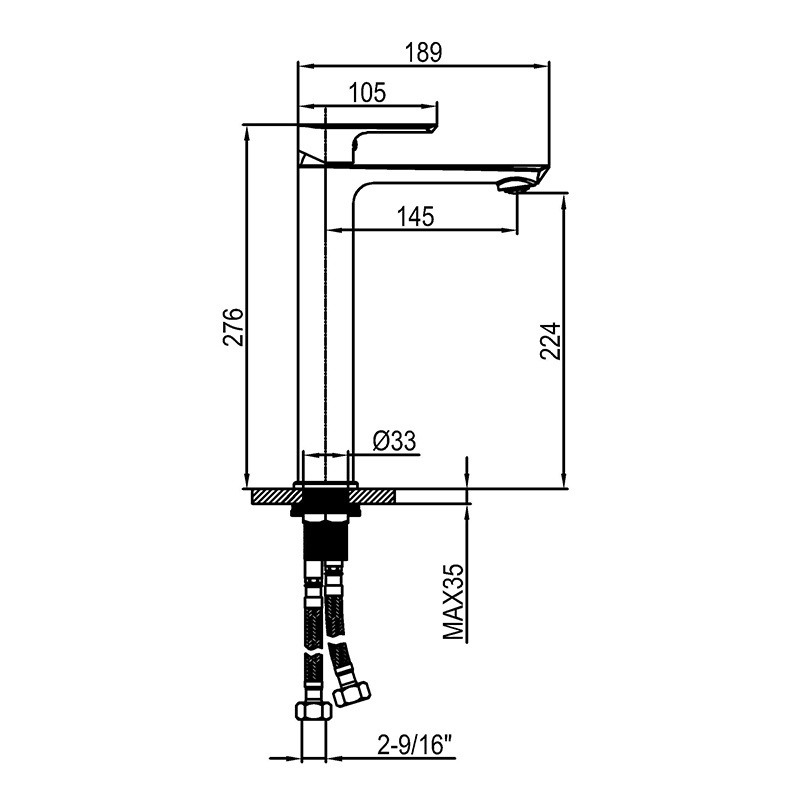 Empolo tap for bathroom brass faucet rose gold faucet apartment rose gold water tap