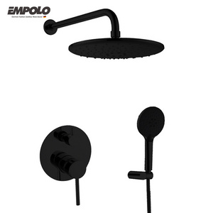 Empolo Bathroom Concealed Rain Shower Set Wall Mounted matt black Shower Trim Kit with Shower Valve douche italienne complet