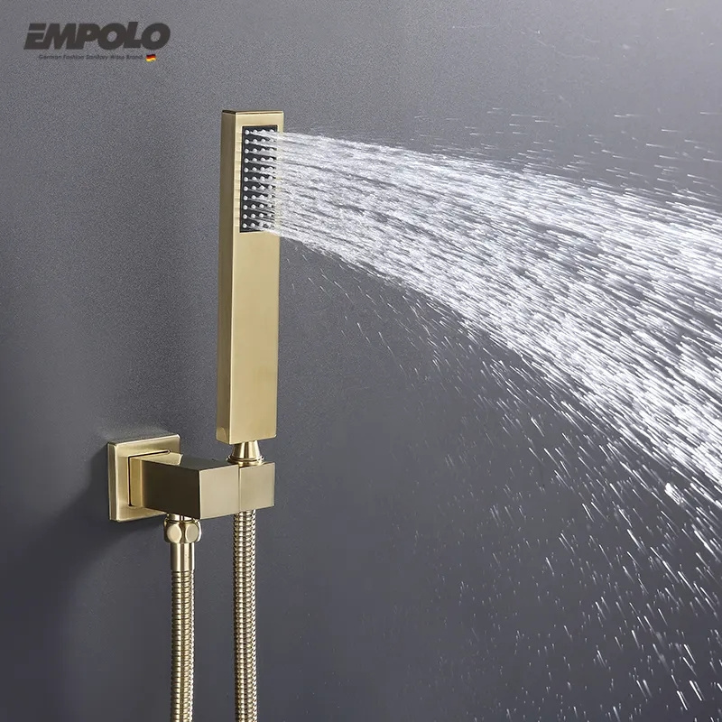 Empolo cUPC Gold Plated Sink Brass Wall Mounted Faucets Rainfall Water Mixers Taps Basin Hand Rain Bathroom Bath & Shower Faucet