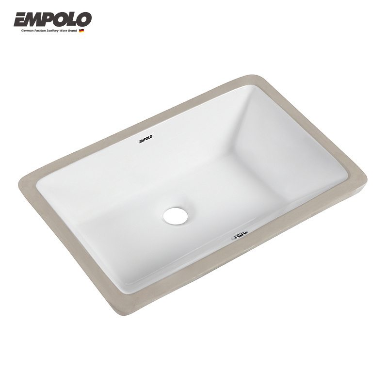 Empolo white bathroom vanity made in china ceramic basin rectangle under counter undermount sinks wash basin hotel basin sink