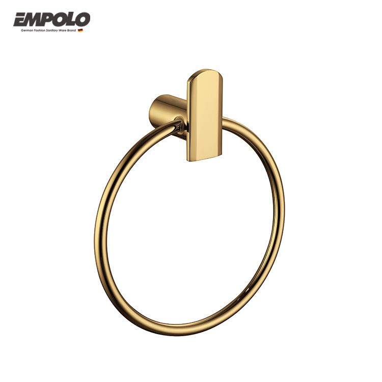 Empolo Luxury golden bathroom brass accessories set for hotel apartment bathroom project gold showergold bathroom accessories