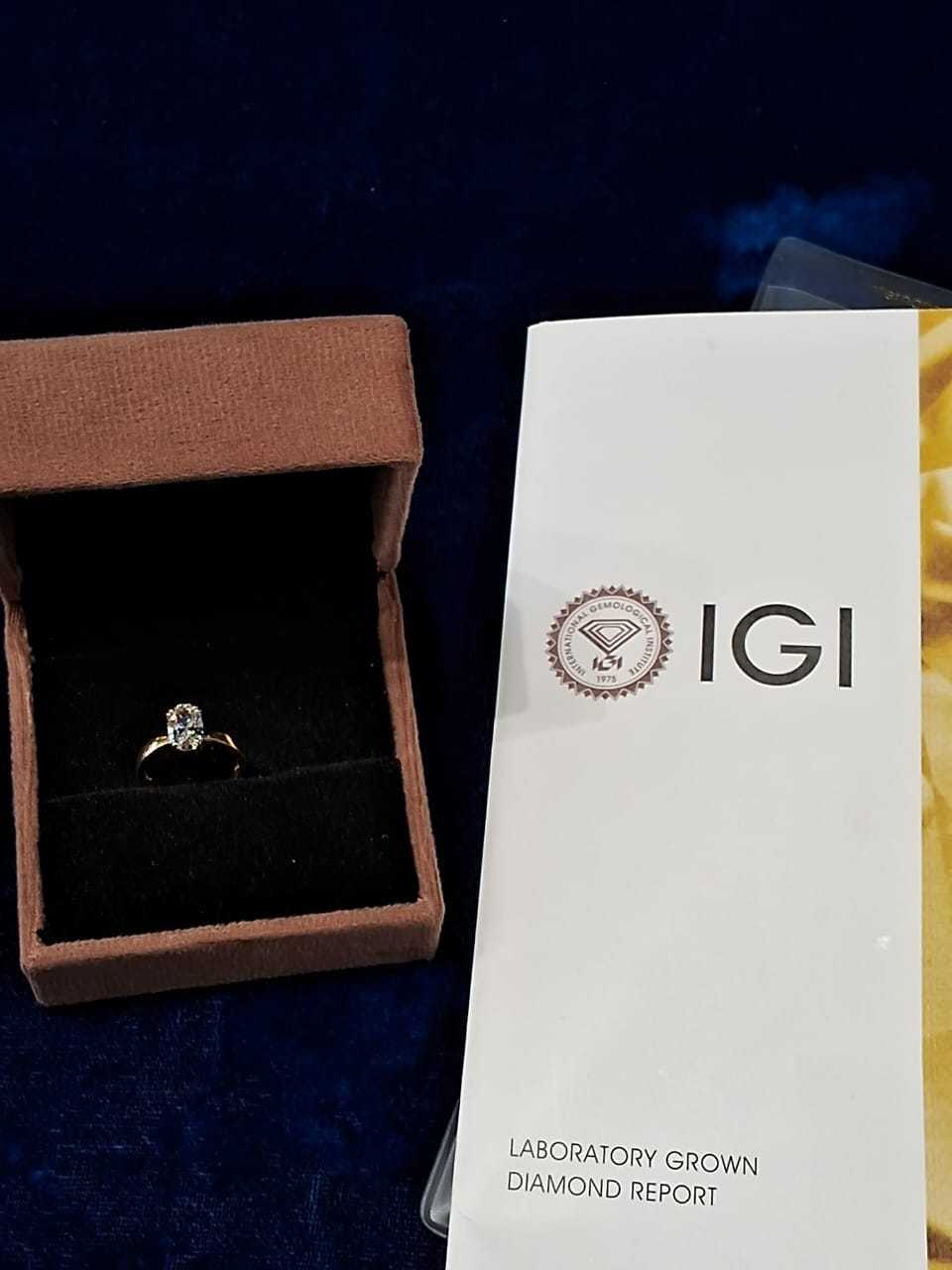 Custom Engagement 14K White Gold Lab Grown Diamond 1 Ct. Princess Cut with IGI Certified Ring for Women