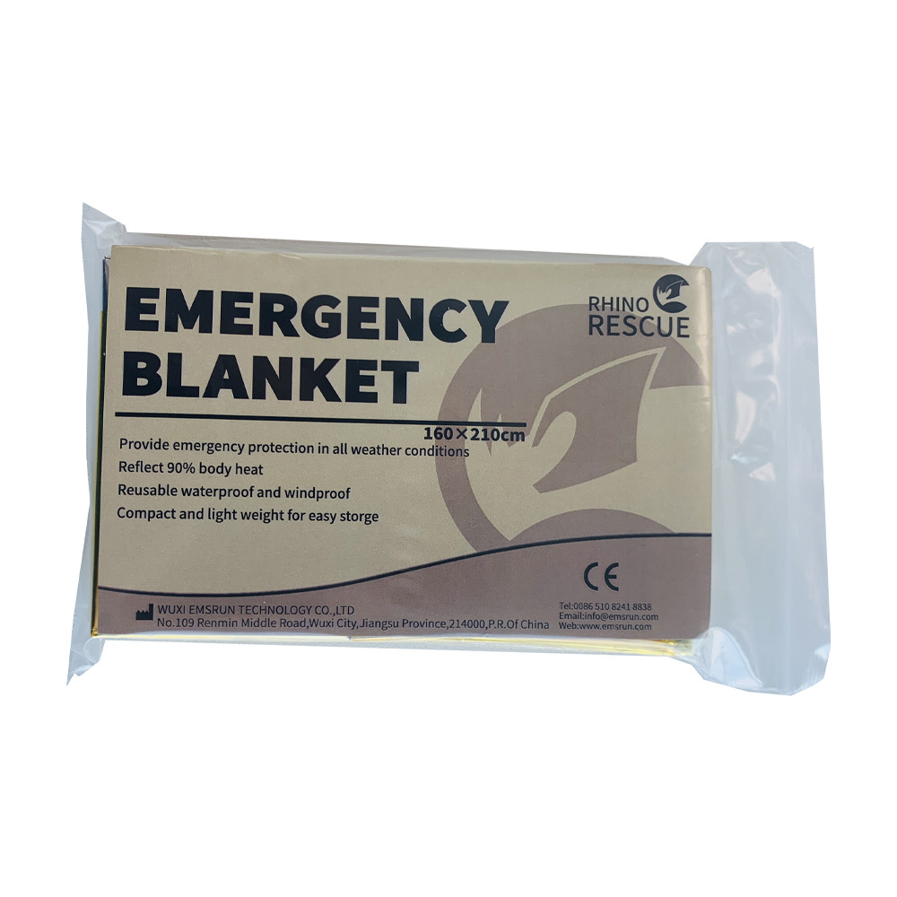 Emergency Survival Rescue Blanket Mylar Thermal Space Blanket High Quality Silver PET Ce Manual Ambulance Accessories 2 Years