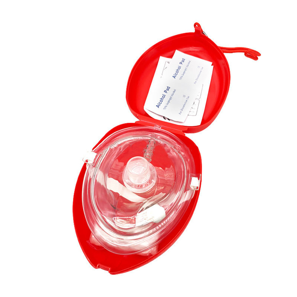 Emsrun One Way Valve Cpr Mask Mouth To Mouth Breathing Respirator Adjustable Strap Artificial Respiration For Frist Aid Training