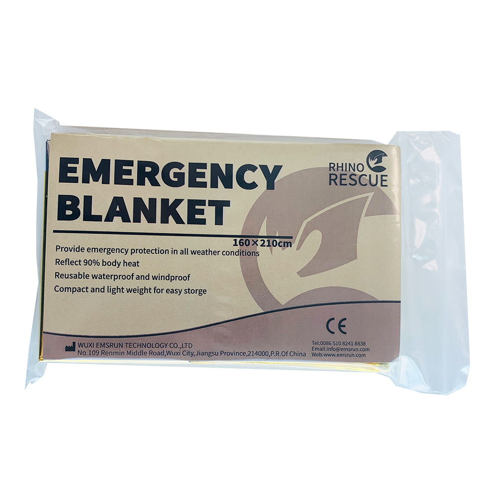 Emergency Survival Rescue Blanket Mylar Thermal Space Blanket High Quality Silver PET Ce Manual Ambulance Accessories 2 Years