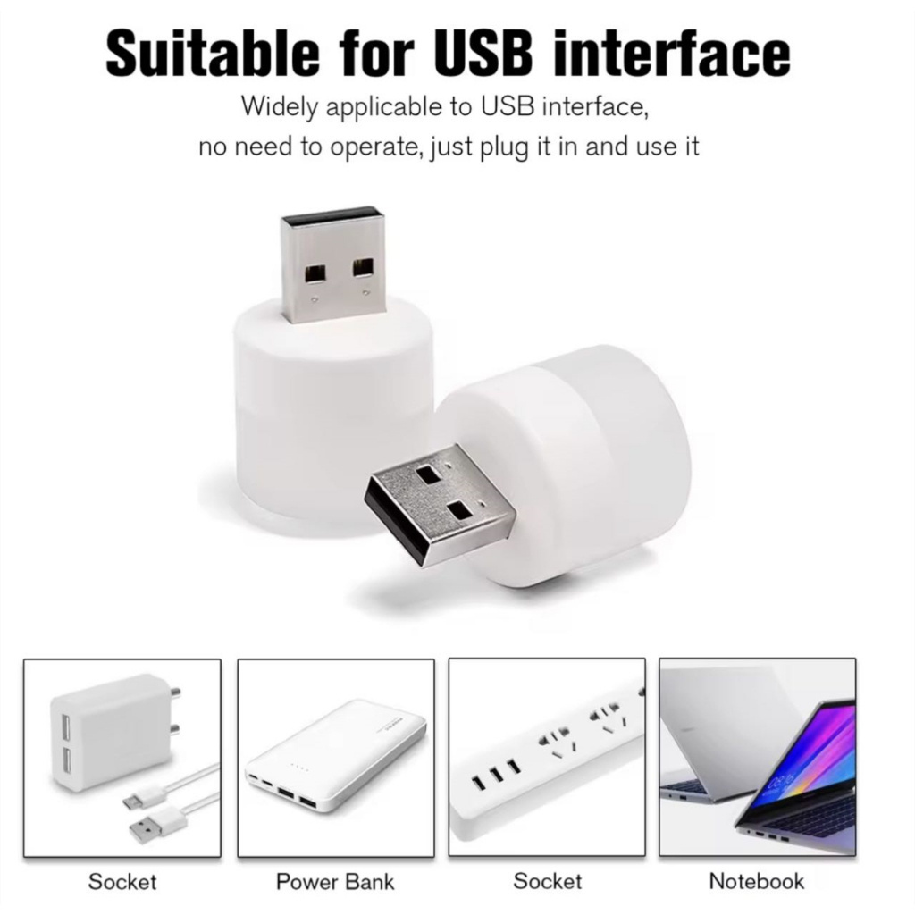 Mini USB Plug Lamp 5V 1W Super Bright Eye Protection Book Light Computer Mobile Power Charging USB Small LED Night Light