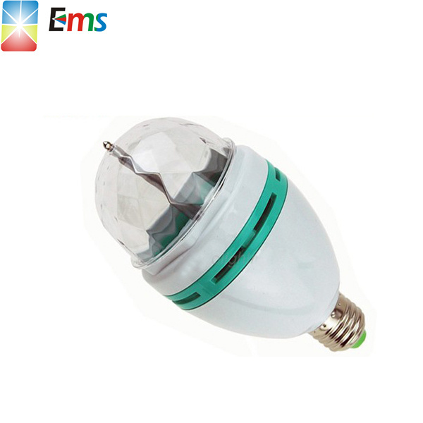 3W LED Full Color Auto Mini Party Light Lamp Energy Saving E27 Disco Rotating Bulb