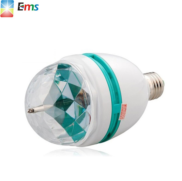 3W LED Full Color Auto Mini Party Light Lamp Energy Saving E27 Disco Rotating Bulb