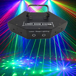 6 Lens RGB Scan Lines DJ Disco Bar DMX Laser Beam Light with Patterns Stage Laser Lighting