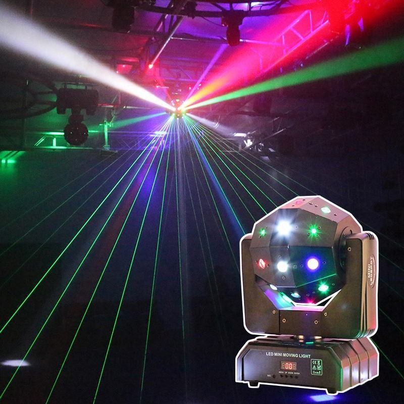 Professional 16X3W  Laser DJ Disco Ball Lights LED Beam Laser Strobe 3 in 1 Moving Head Football Light