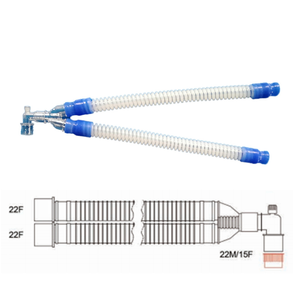 Reusable Silicone Medical Breathing Circuit High Temperature Sterilization Corrugated Circuit Tube Anesthesia Breathing Machine