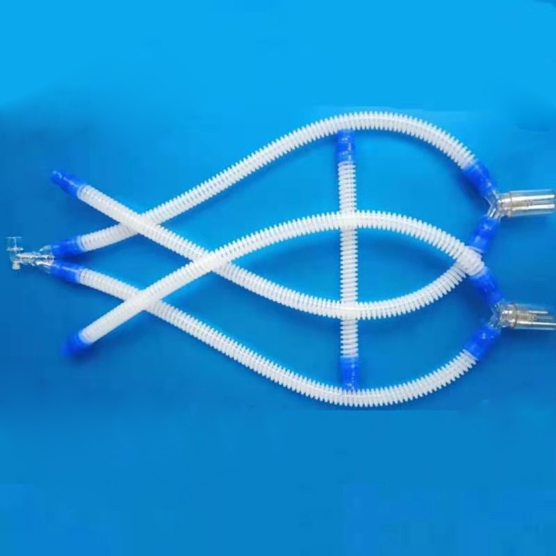 reusable silicone Medical Breathing Circuit  with water trap high temperature sterilization Corrugated Tube