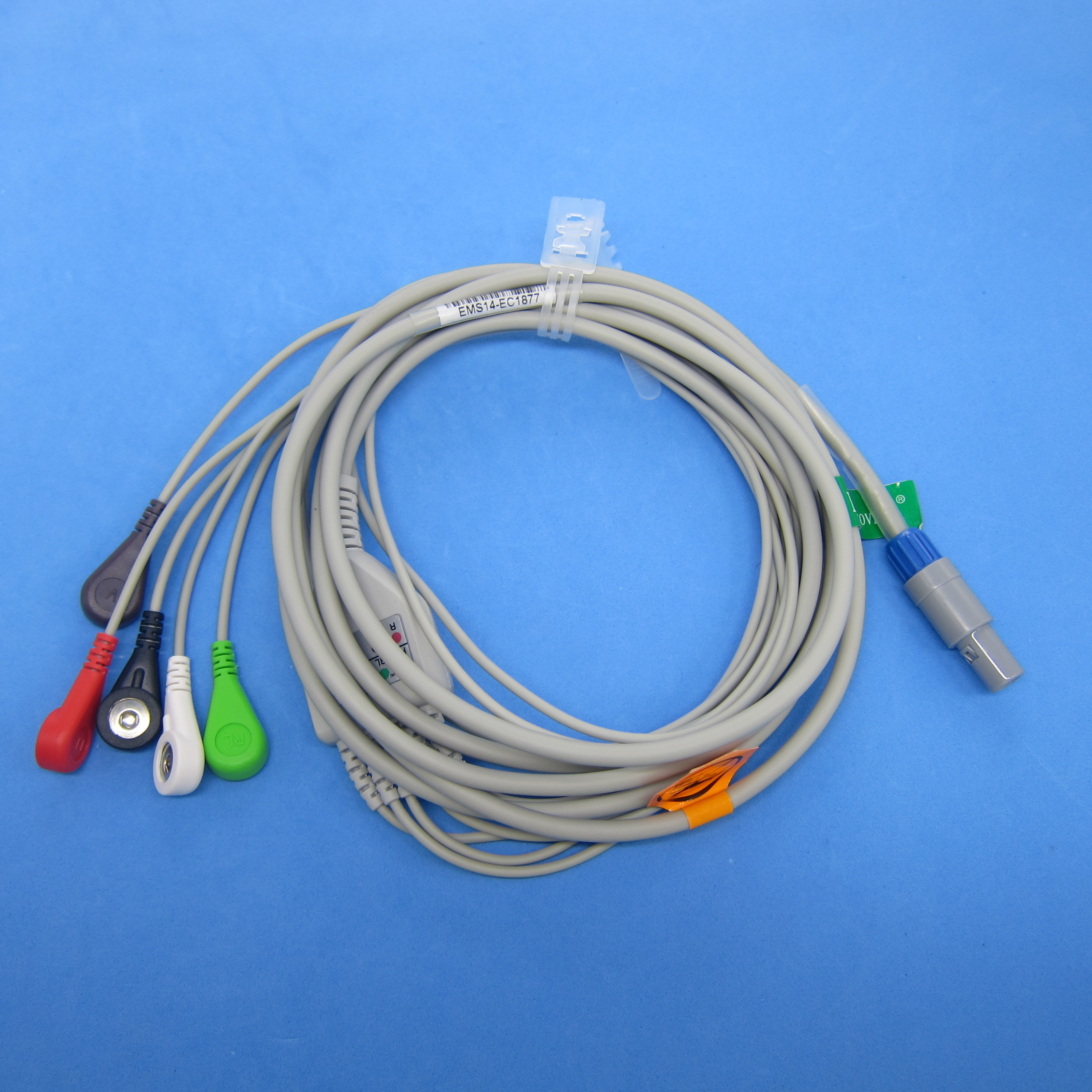 Hot selling Ecg Snap Medical Cable  with 5 leads clip snap compatible for CHINA CREATIVE