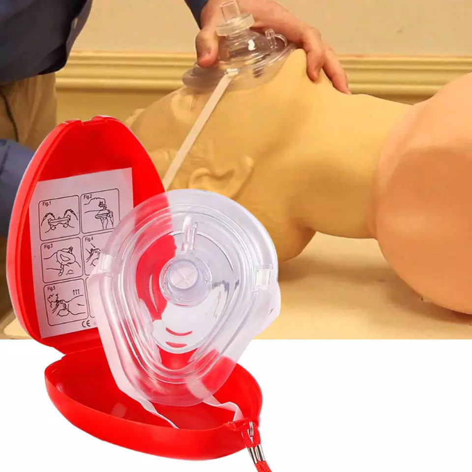 Professional First Aid CPR Breathing Mask Protect Rescuers Artificial Respiration Reusable With One-way Valve Tools