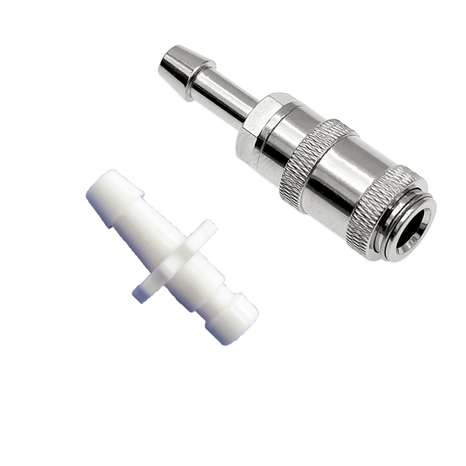 1 Pair Luer taper Universal Metal Airway Connector, NIBP Cuff Connector, Air Hose Tube Adapter