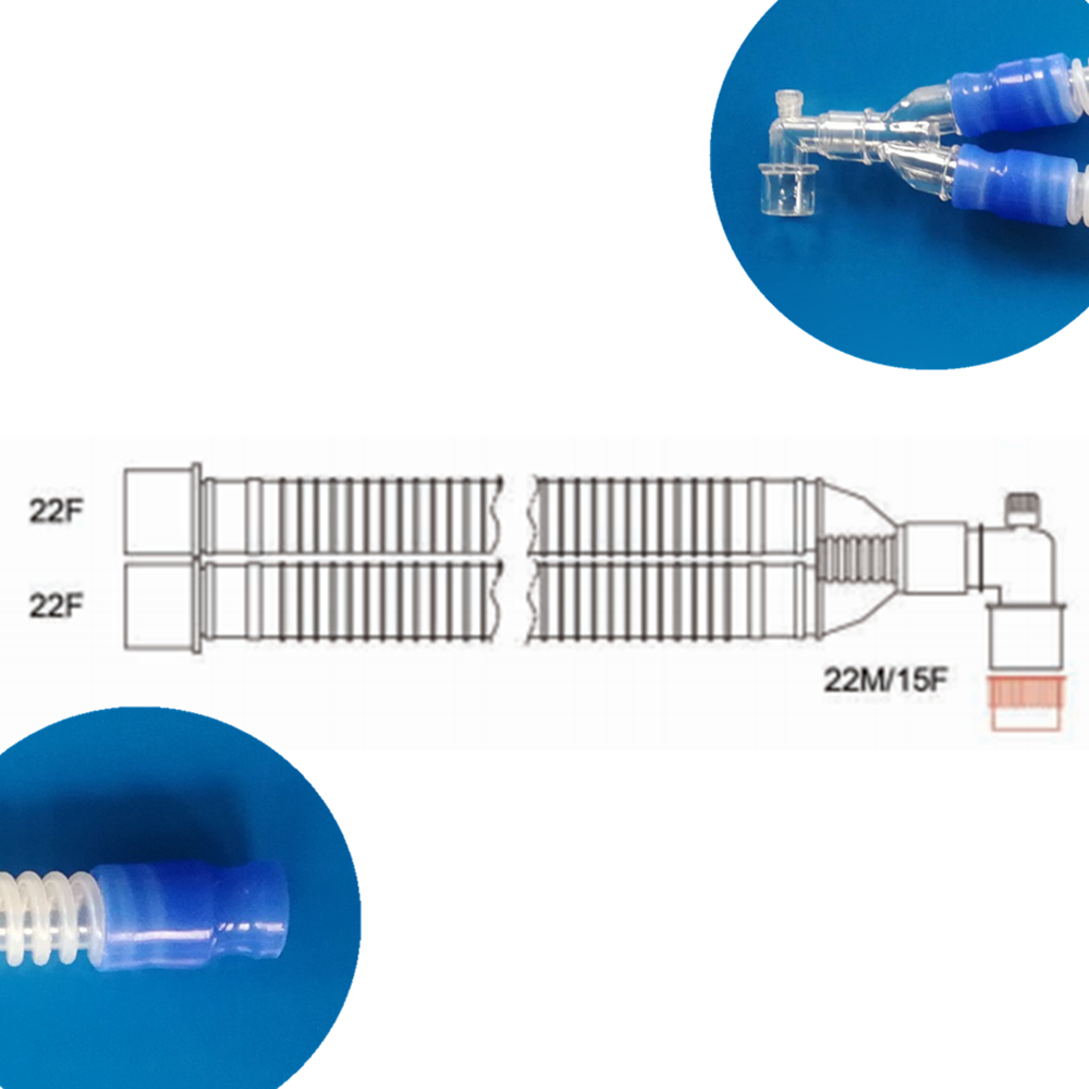 Reusable Silicone Medical Breathing Circuit High Temperature Sterilization Corrugated Circuit Tube Anesthesia Breathing Machine