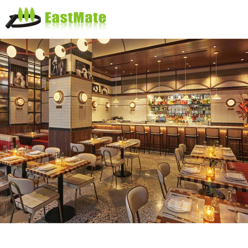 Commercial Bars Restaurants Furniture Fast Food Cafes Stalls Chairs and Tables Restaurant Set Wooden Tables Wood for Sale Modern