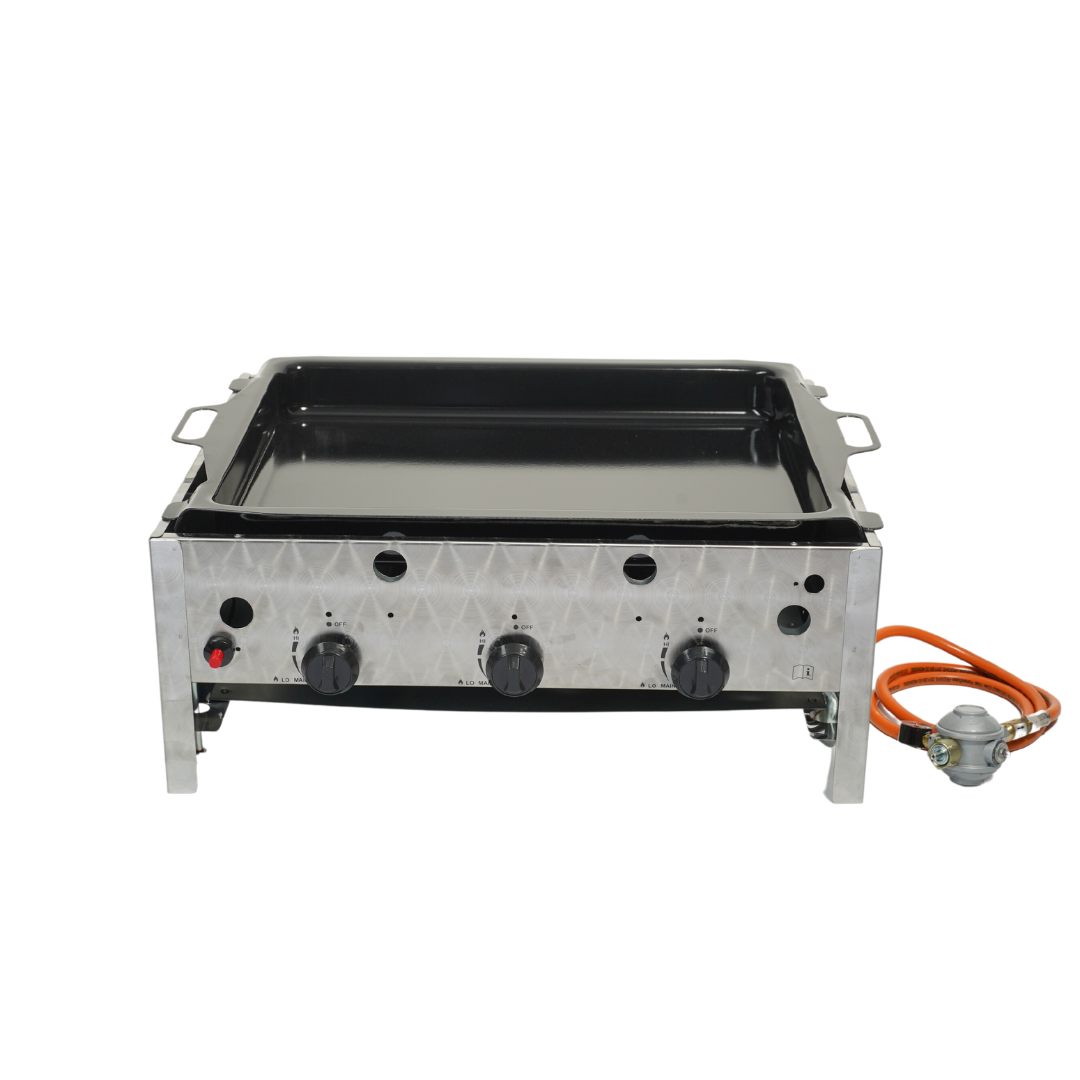 Best Quality Outdoor Party Stainless Steel Barbecue Mini Charcoal Grill Natural Gas Grill 3 Burners