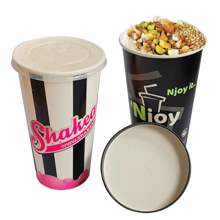 Biodegradable Custom take away disposable super big size 12oz 16oz 22oz 32oz 44oz cold drinks coffee soda paper cups with logo