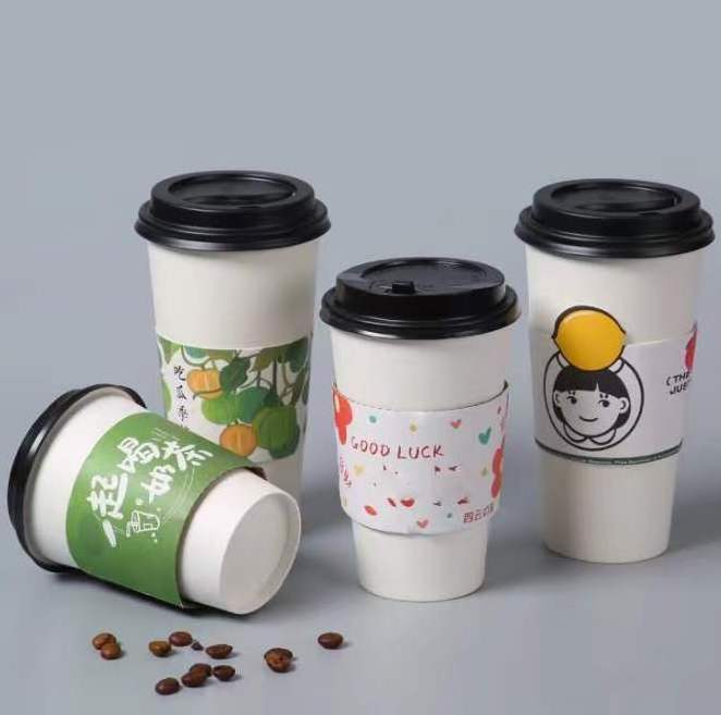 Customizable disposable wrapping paper Biodegradable milk tea beverage packaging paper bowl with lid coffee cup