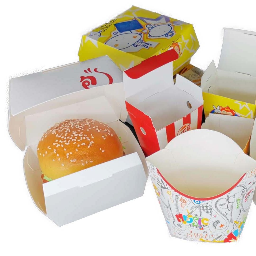 Hot sale takeaway kraft paper burger box packaging burger boxes wholesale