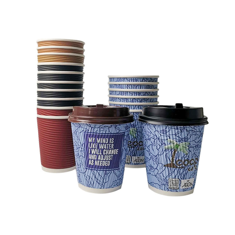 Customizable disposable wrapping paper Biodegradable milk tea beverage packaging paper bowl with lid coffee cup