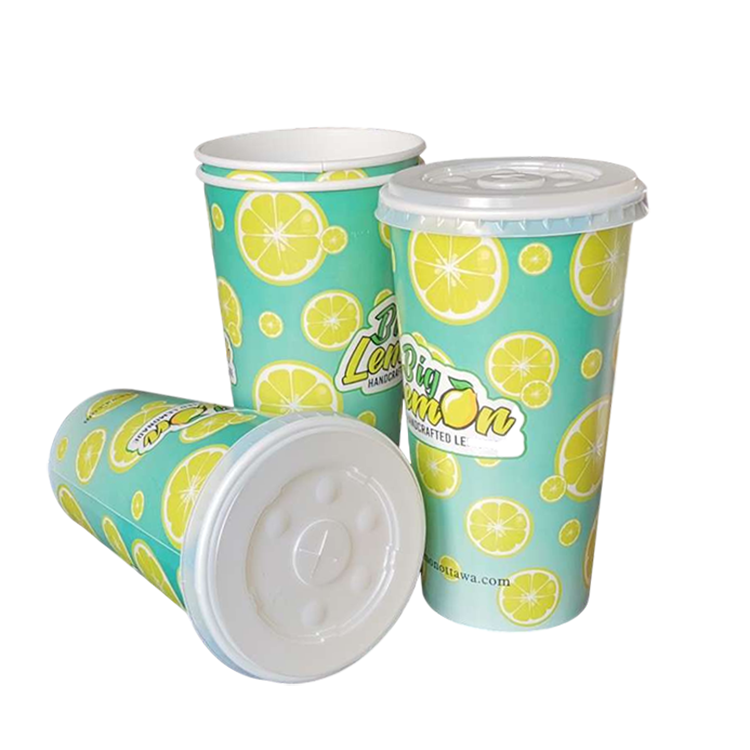 Biodegradable Custom take away disposable super big size 12oz 16oz 22oz 32oz 44oz cold drinks coffee soda paper cups with logo