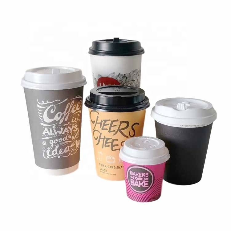 Customizable disposable wrapping paper Biodegradable milk tea beverage packaging paper bowl with lid coffee cup