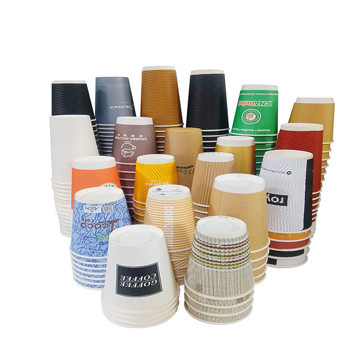 Customizable disposable wrapping paper Biodegradable milk tea beverage packaging paper bowl with lid coffee cup