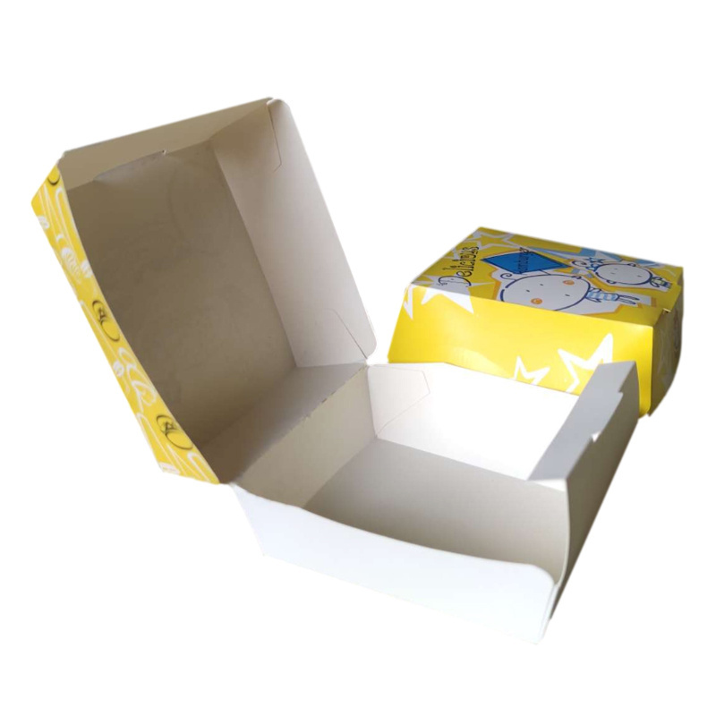 Hot sale takeaway kraft paper burger box packaging burger boxes wholesale