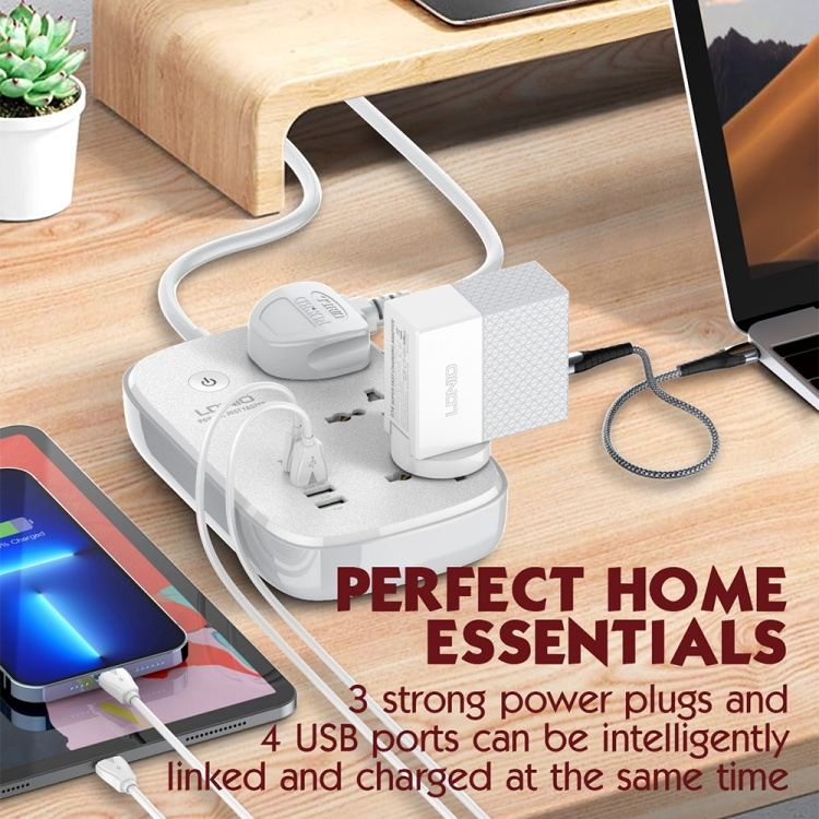 LDNIO SCW3451 Intelligent Multi Plug Extension Socket Adapter with USB Charger Smart Power Strip WiFi Power Socket