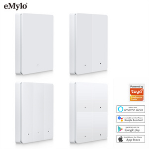 eMylo 1/2/3/4 Gang Tuya ZigBee Wireless Remote Controller Battery Powered Smart Scene Push Button Wall Light Switch