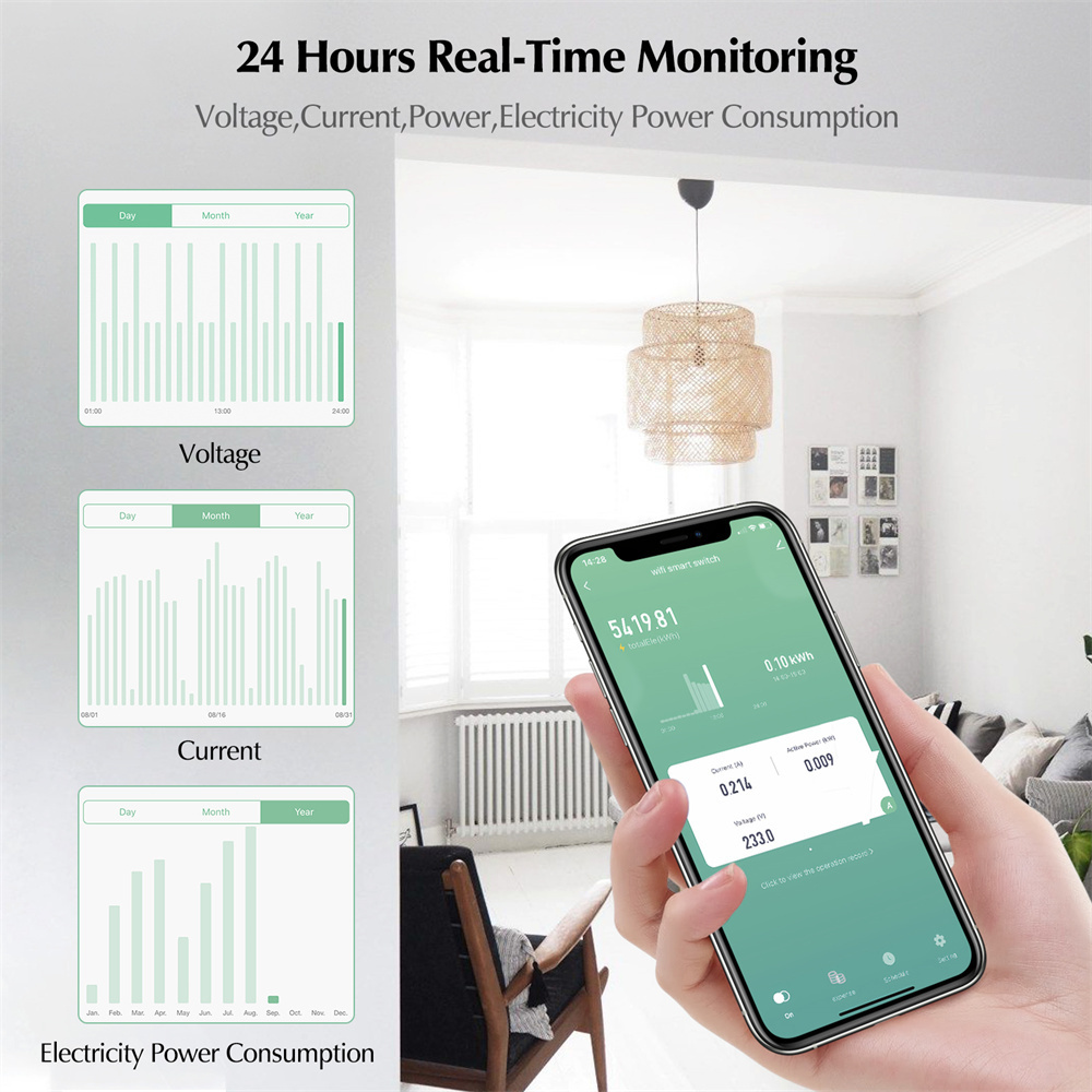 Fire Intelligent Circuit Breaker, Smart Circuit Breaker Wifi, 1P Tuya Smart Mcb Switch Wifi Circuit Breaker