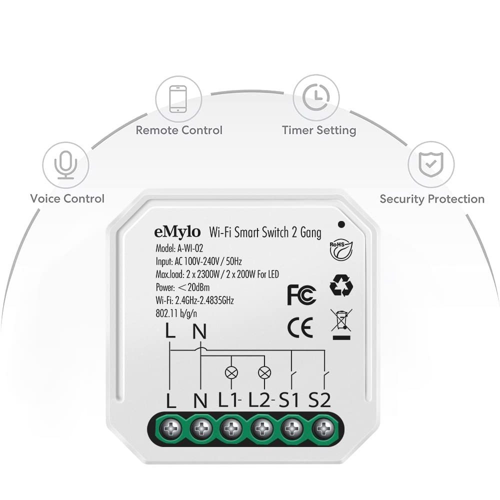 AC676 Tuya WiFi RF Smart Switch Light Switch 110V 220V Breaker Timer Module and Wireless Wall Switch