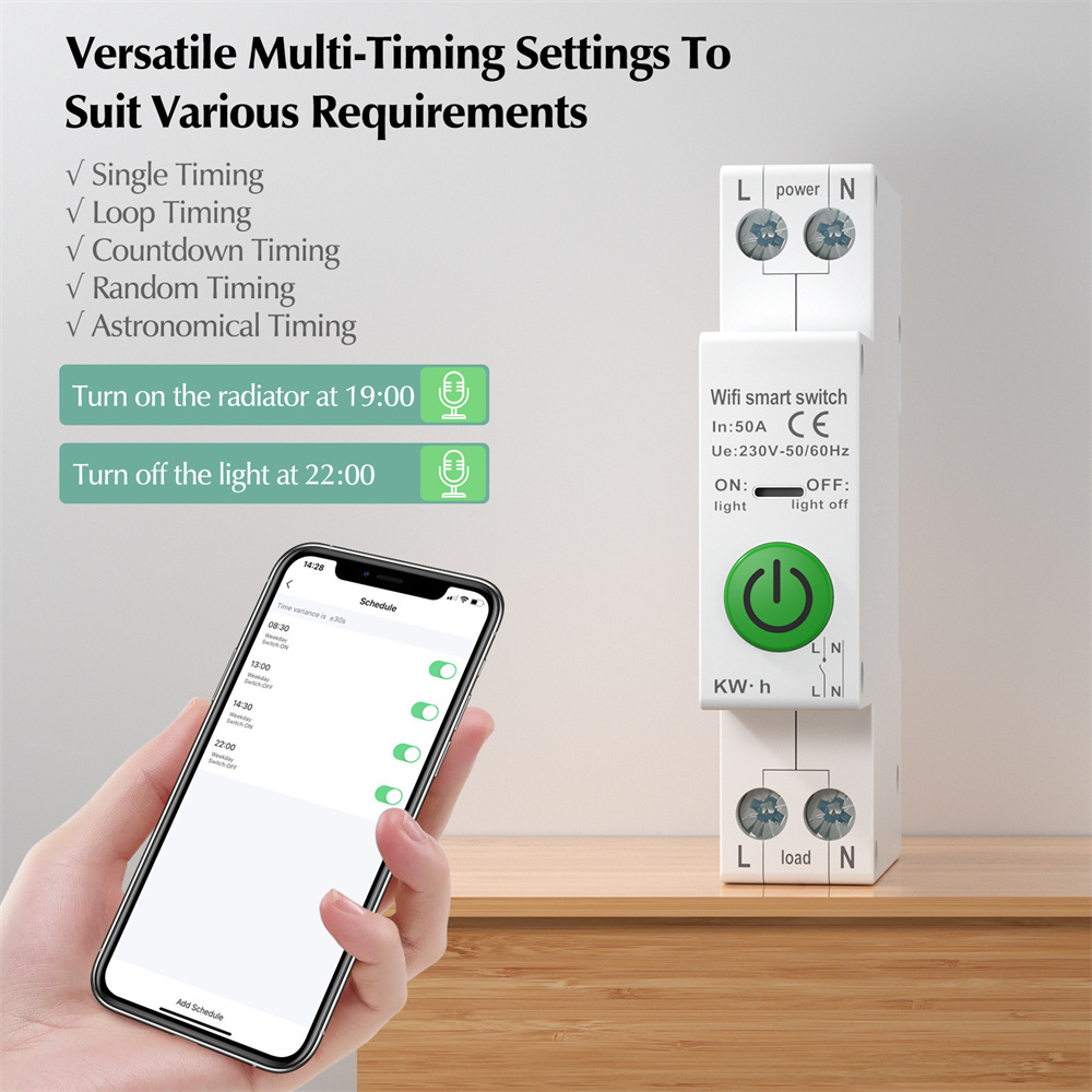 Fire Intelligent Circuit Breaker, Smart Circuit Breaker Wifi, 1P Tuya Smart Mcb Switch Wifi Circuit Breaker