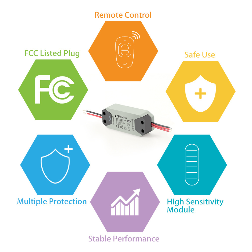 eMylo Motor Wireless Remote Control Switch Remote On Off Switches