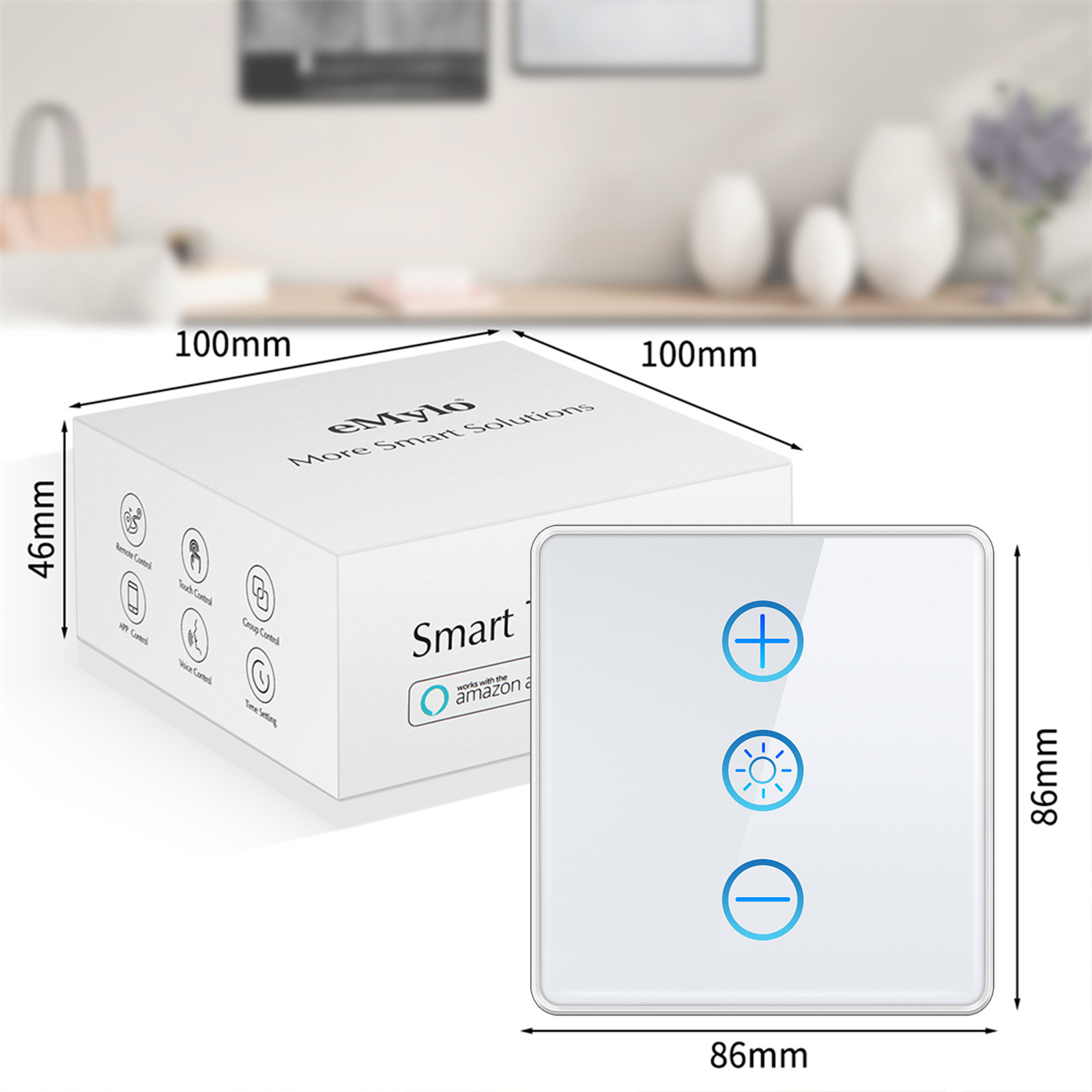 eMylo US Standard Wifi Led Dimmer Touch Switch 240V, Smart Touch Dimmer Switch, Led Touch Dimmer Switch