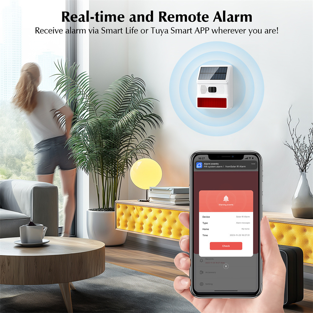 Security Alarme Home Fire Flash Tuya Siren Alarm, Ids Home System With Motion Detector Fire Flash Alarm Siren