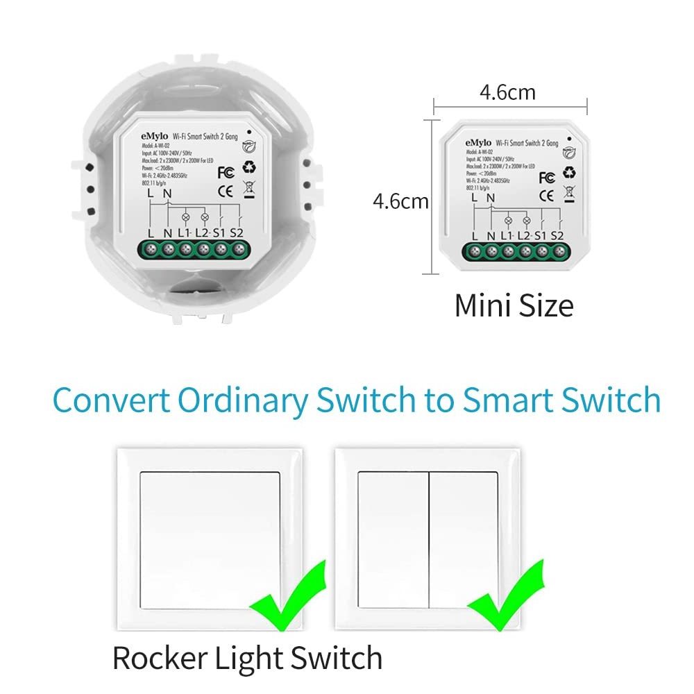 AC676 Tuya WiFi RF Smart Switch Light Switch 110V 220V Breaker Timer Module and Wireless Wall Switch