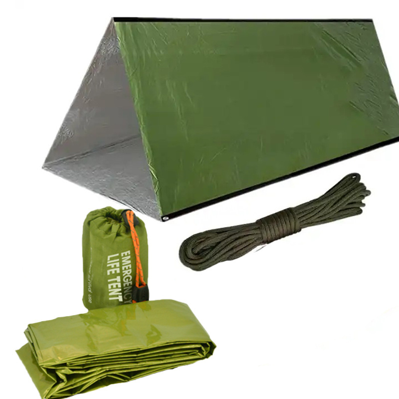 Emergency Survival Shelter Life Tent Emergency foil Shelter for 2 persons Use As Survival Tube Tent for Camping Hiking outdoor