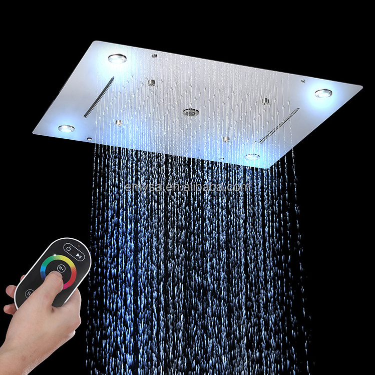 Luxury Bathroom Muti-fuction Led Cold And Hot Shower Faucet Set Rainfall Waterfall Shower Head Set LED shower head