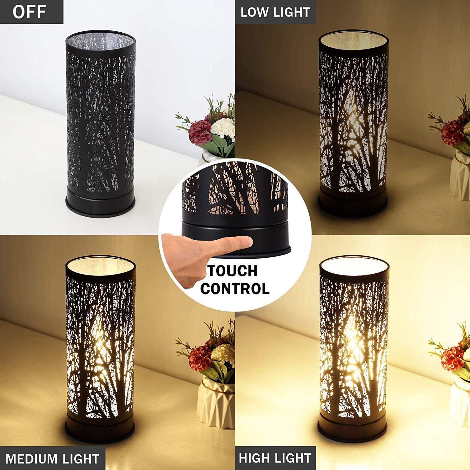 Aroma touch burner metal Scented Wax Melter 4 level touch control for home fragrance decor