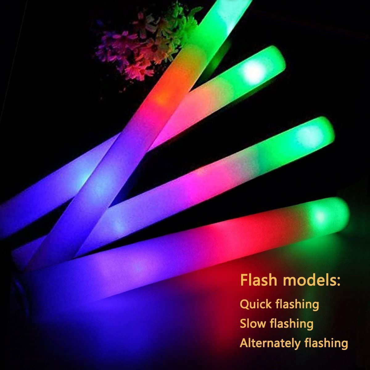 3 Modes Flashing Led Light Sticks For Weddings Concerts Christmas Halloween Party Supplies Foam Glow Bulk Light-Up Toys