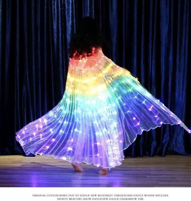 Fluorescent Butterfly Wing Adult Clothing Dance Cloak Led Luminous Skirt Belly Costume